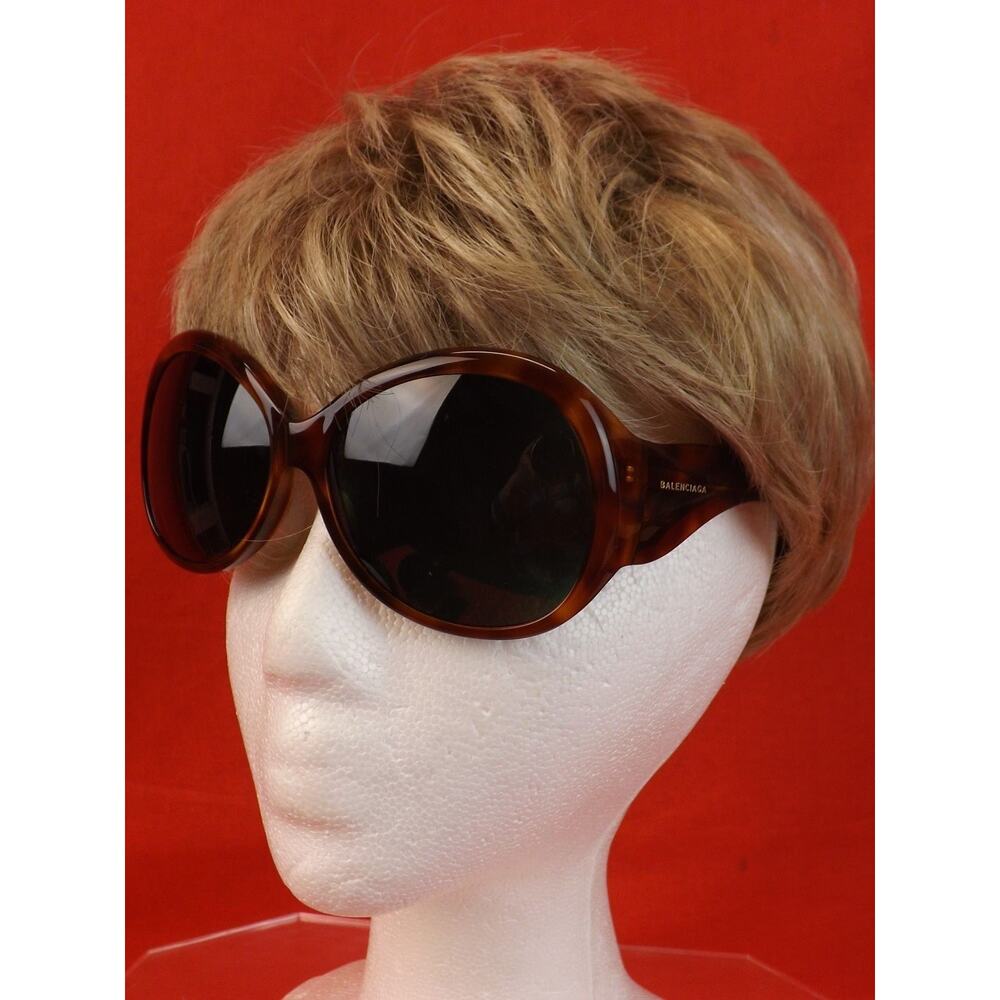 NWT BALENCIAGA BA2013 53N HAVANA PLASTIC FRAME OVERSIZED SUNGLASSES $495 ITALY - Picture 9 of 12